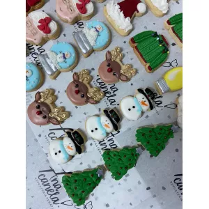 Caja navideña de galletas minis decoradas